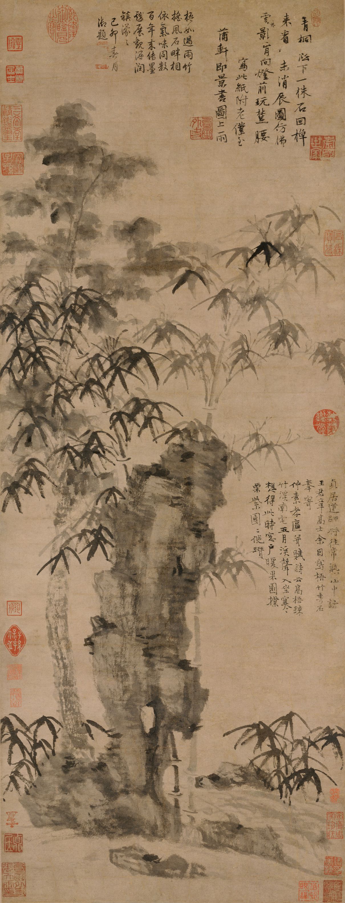 梧竹秀石图轴预览图