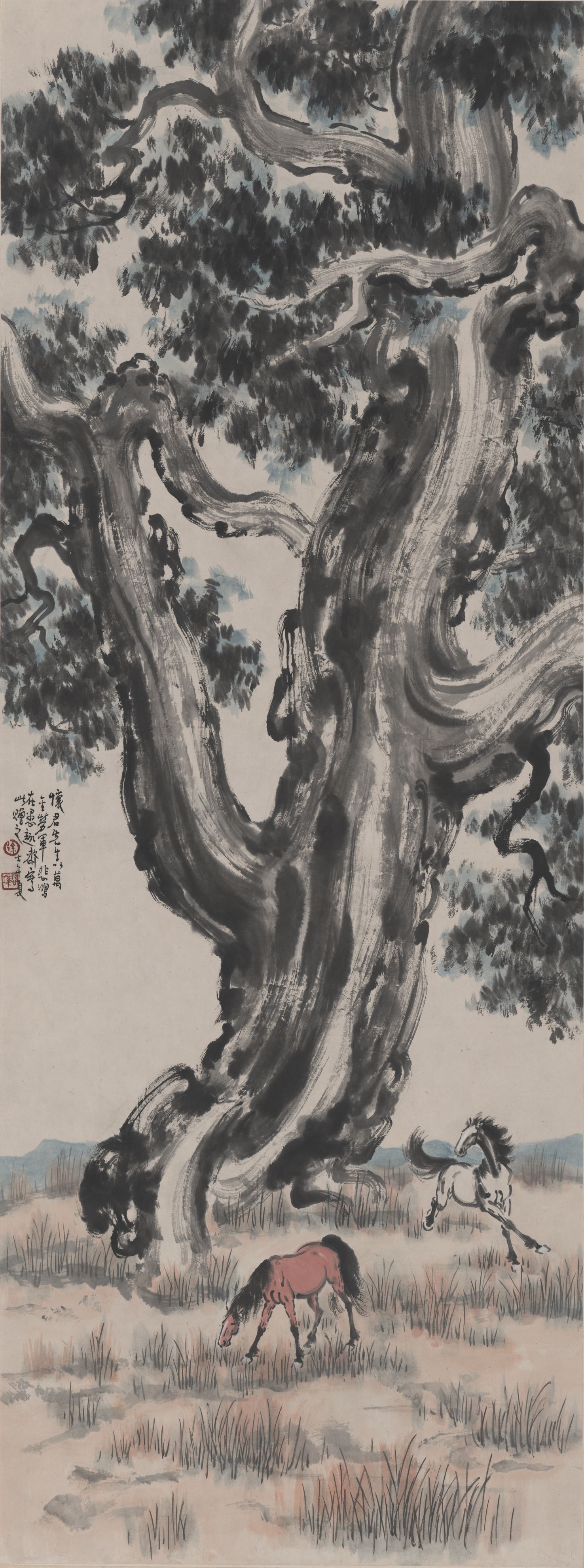 柏树双马图预览图