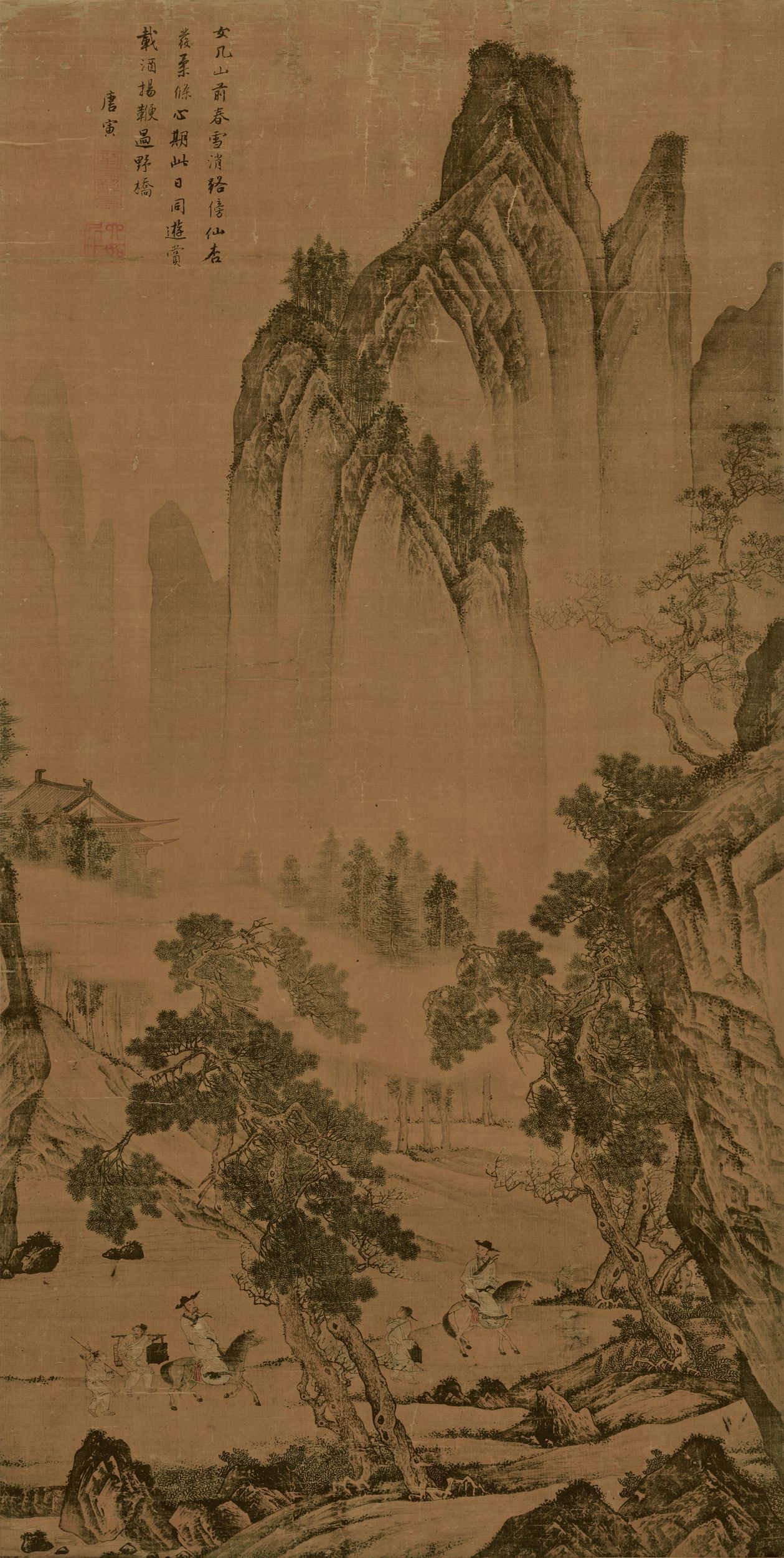 松林扬鞭图预览图