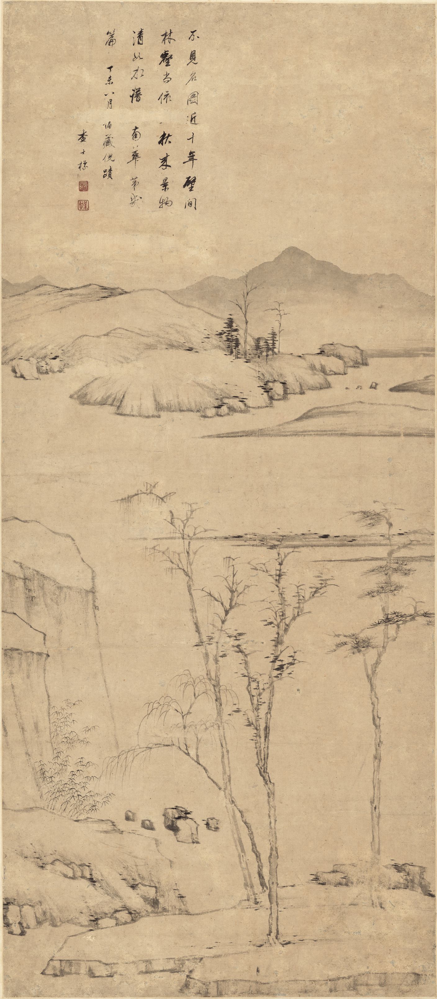 古木远山图预览图