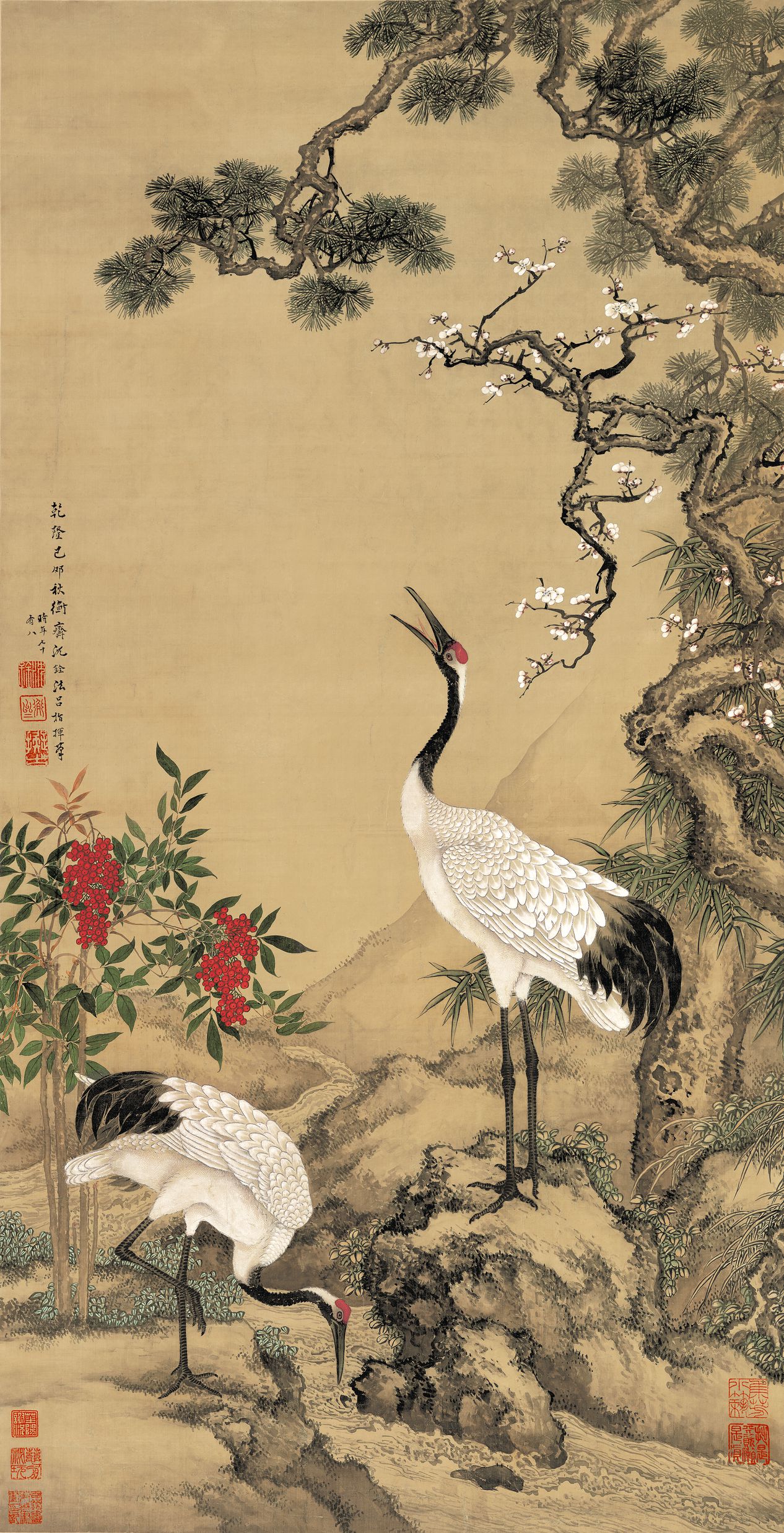 松梅双鹤图预览图