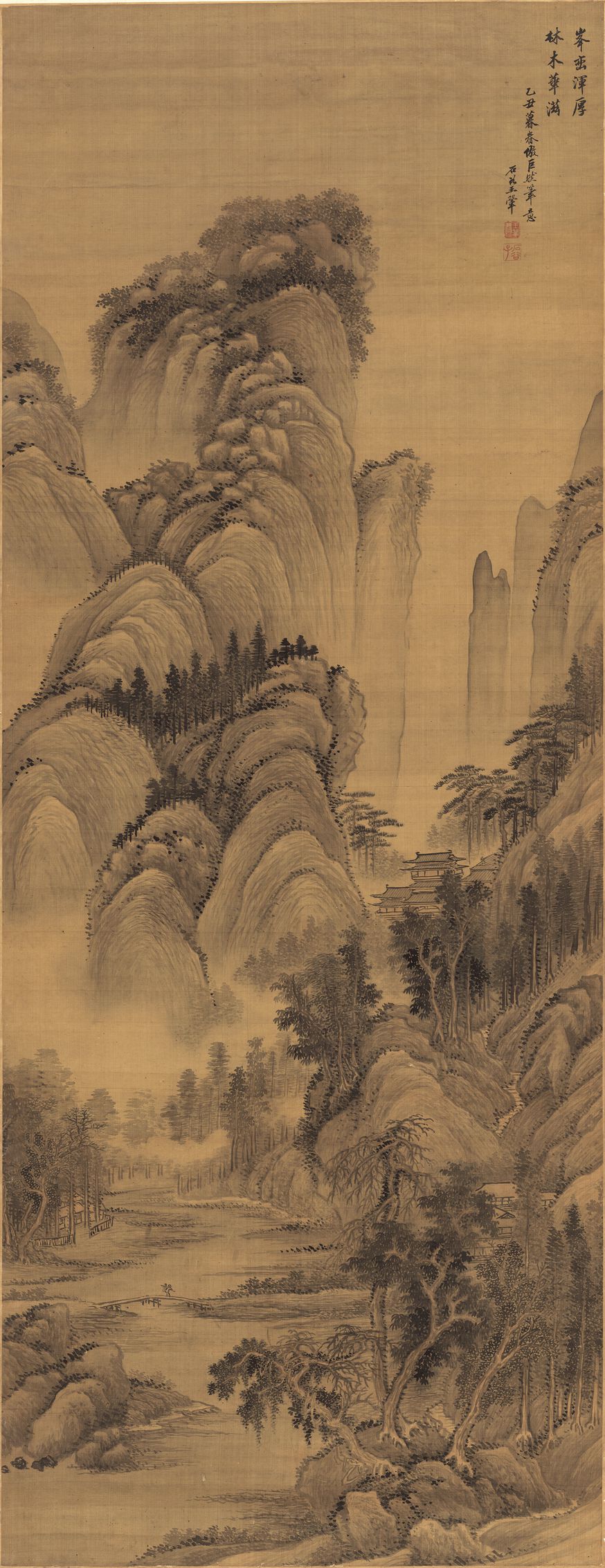 仿巨然山水预览图