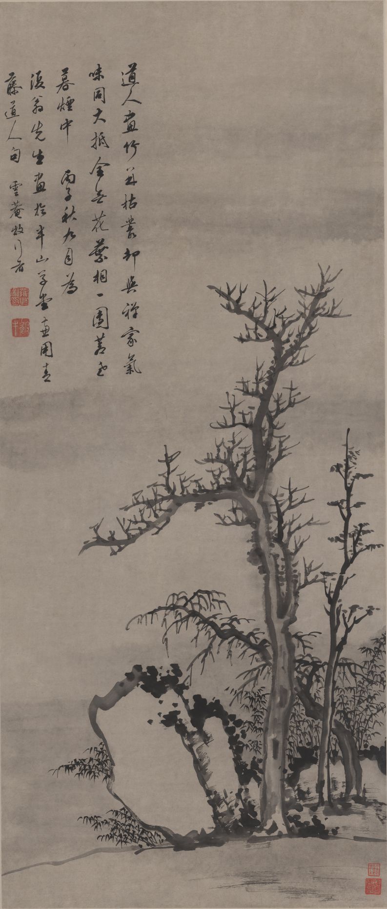 古木竹石图预览图