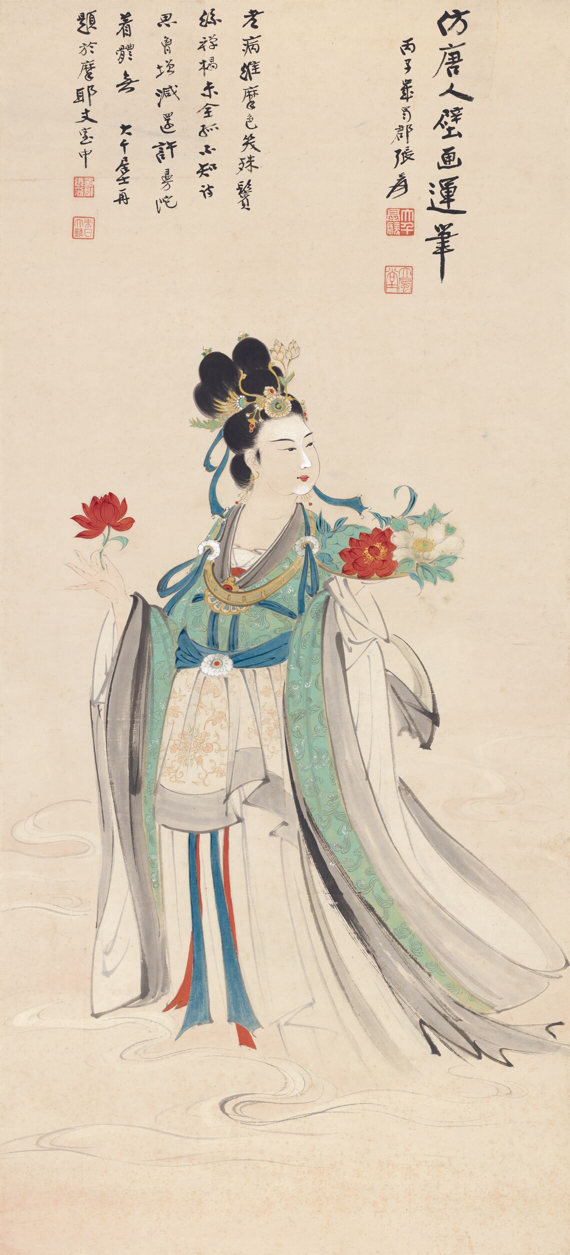 仿唐人壁画仕女像预览图