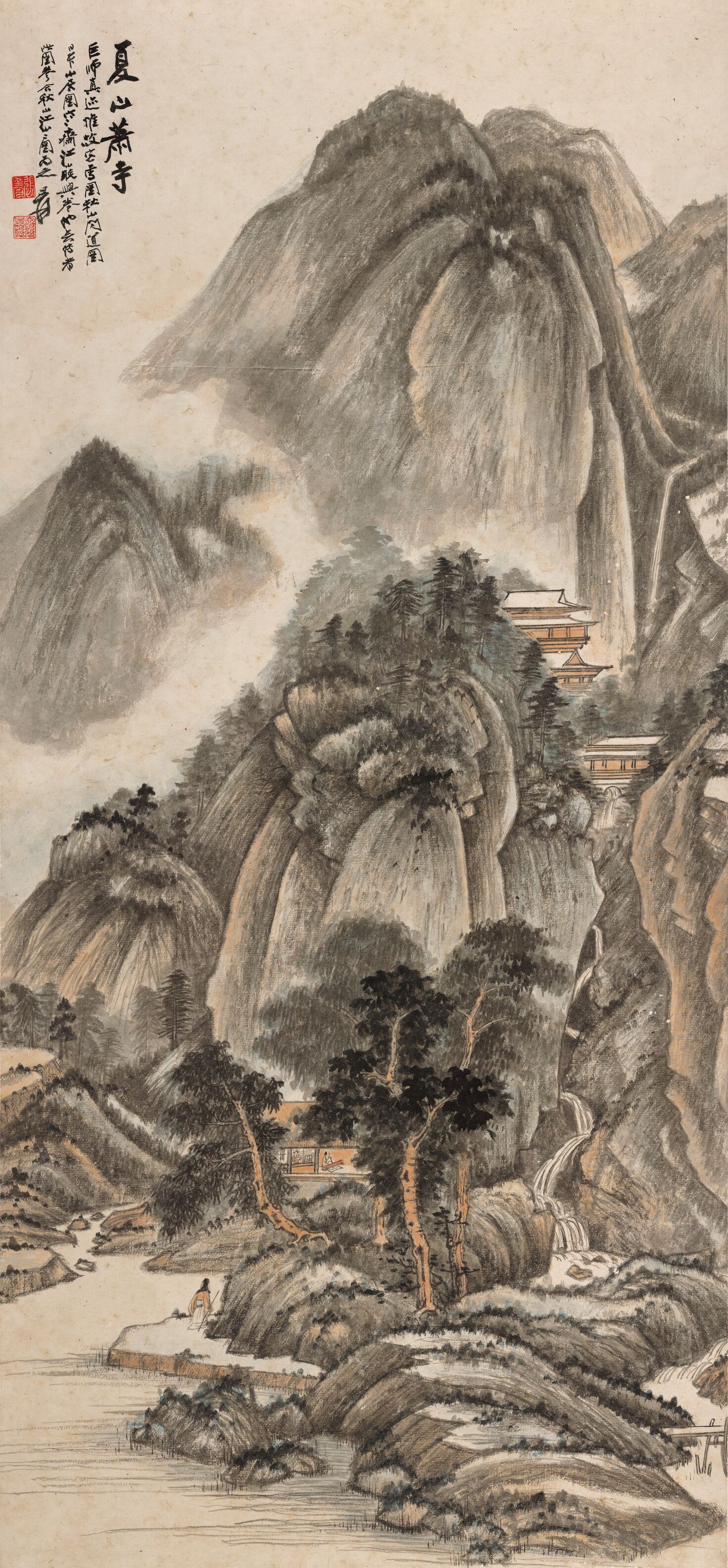夏山萧寺图预览图