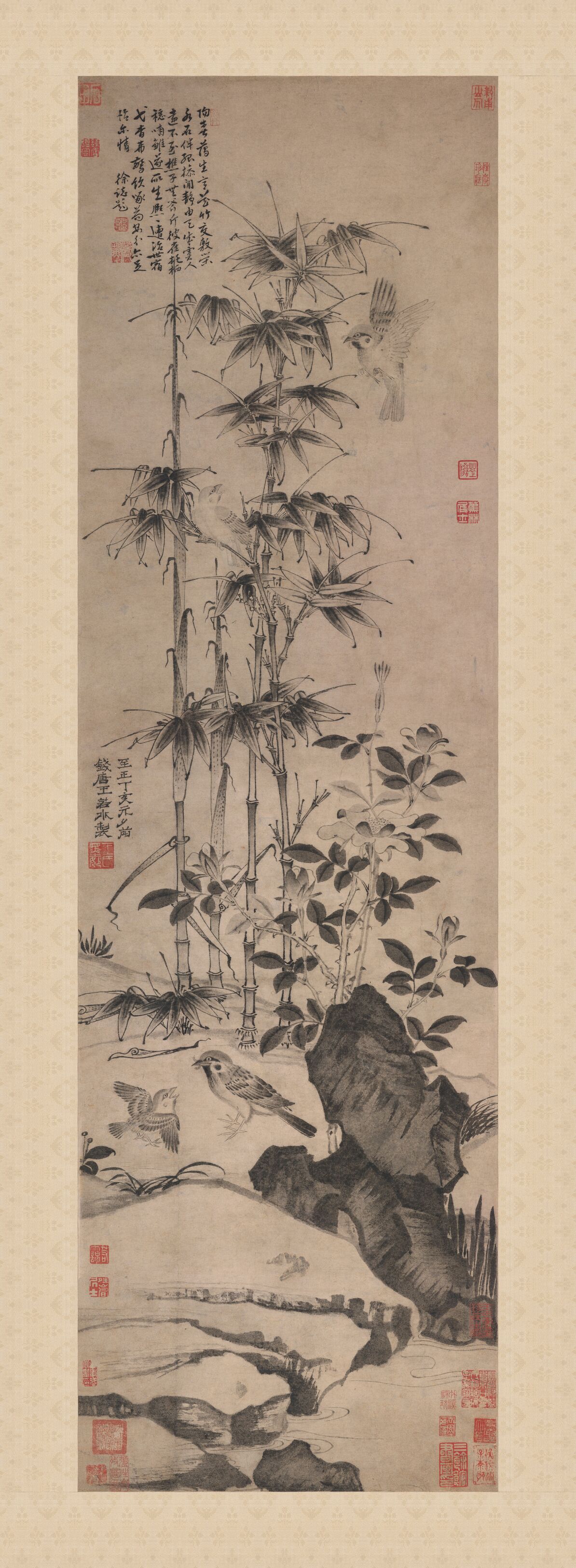 花竹山禽图预览图