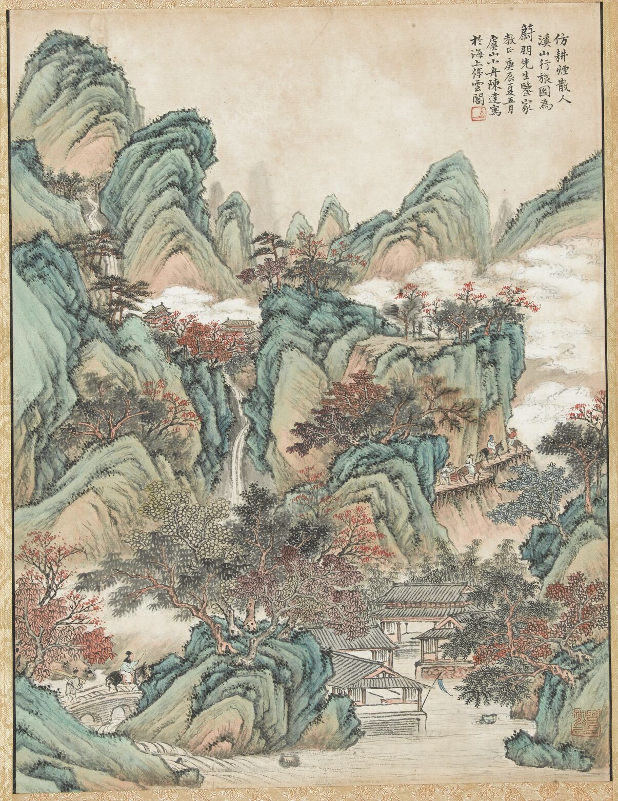 仿王翚溪山行旅图预览图
