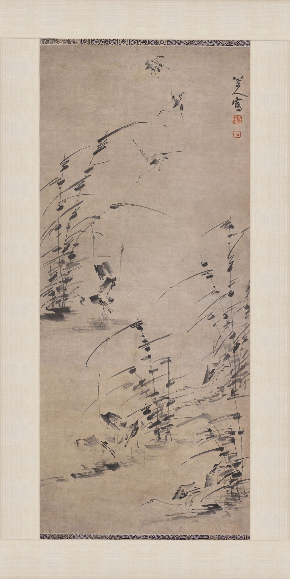 白鹭小鸟图立轴预览图