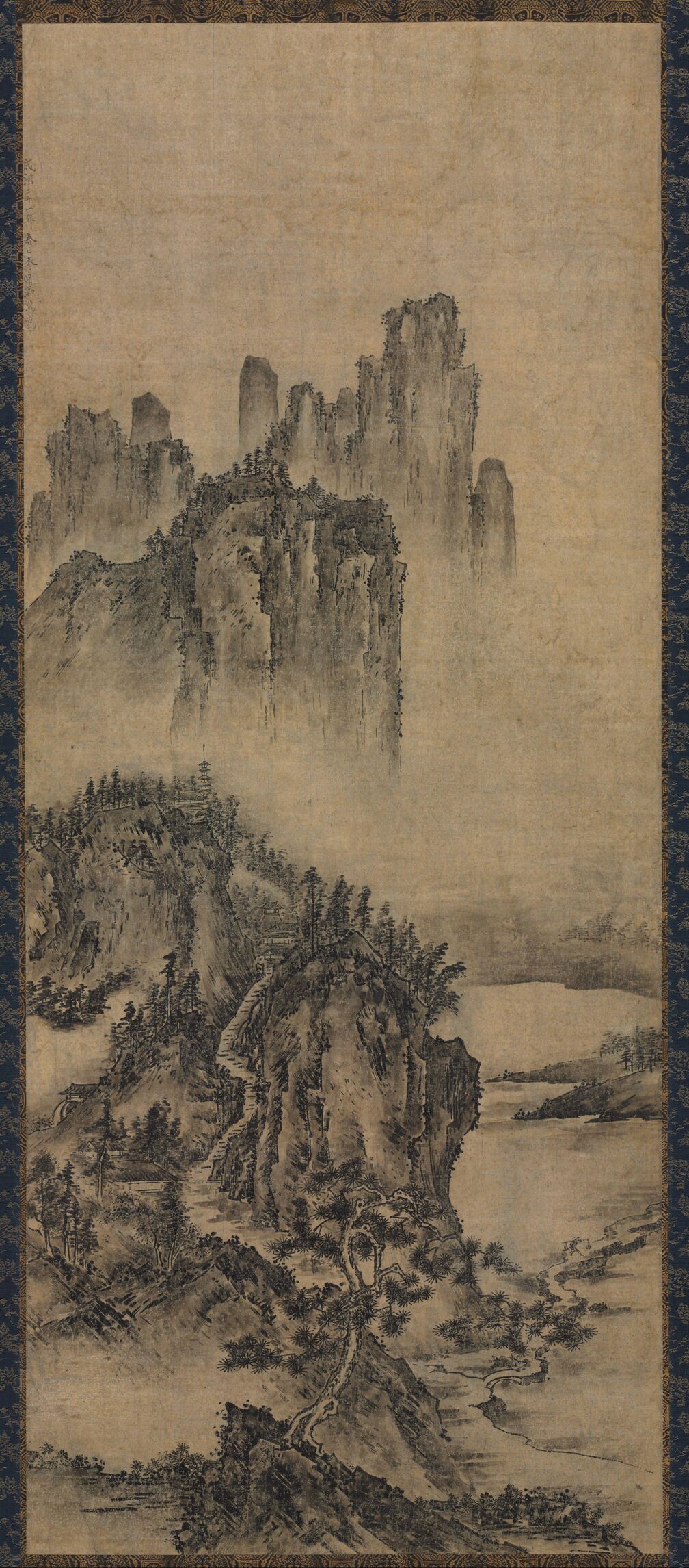 松林远寺图预览图