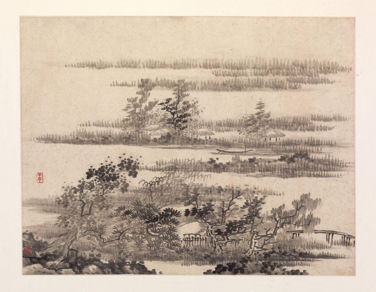 夏景山水图预览图
