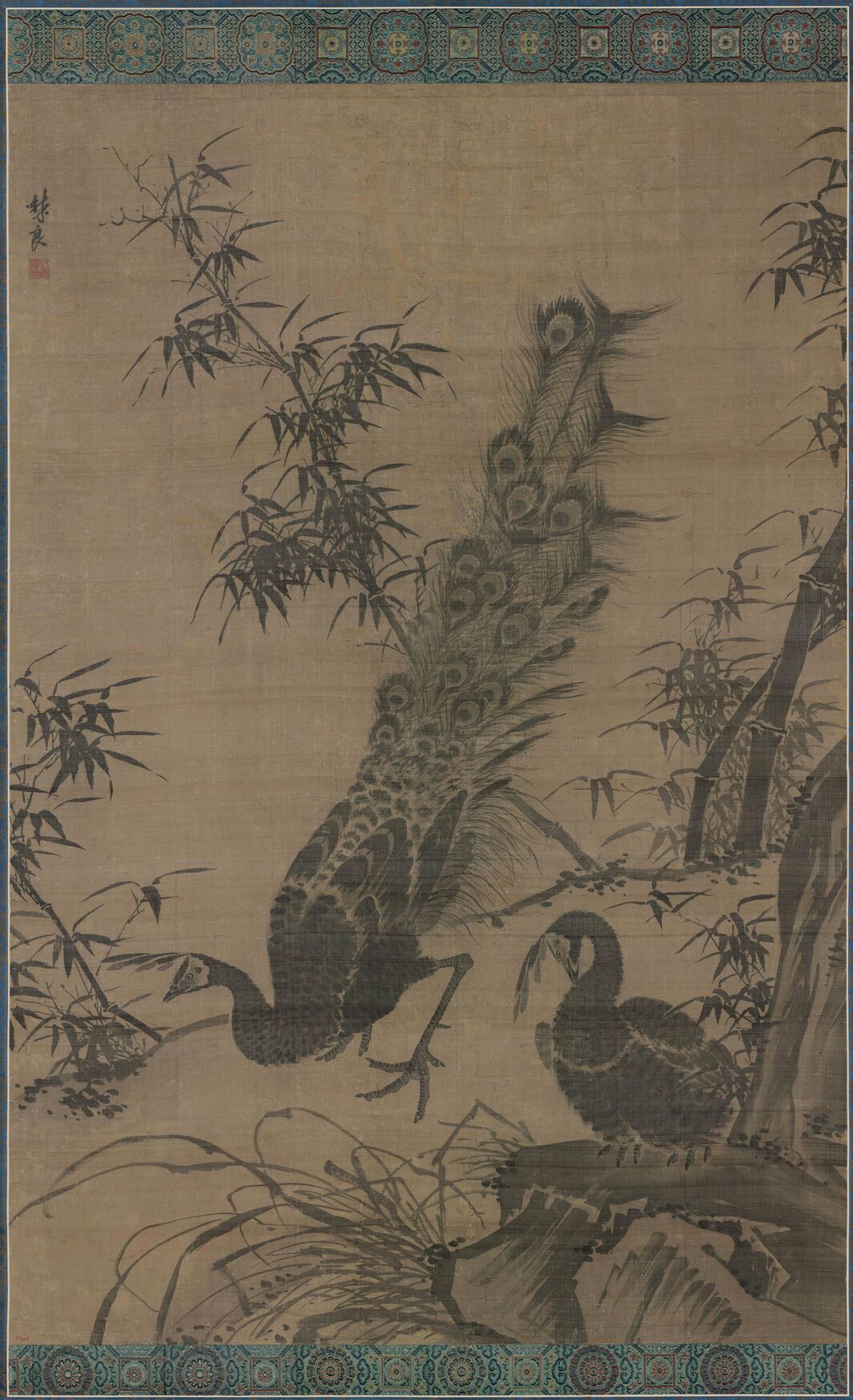 孔雀竹石图缩略图