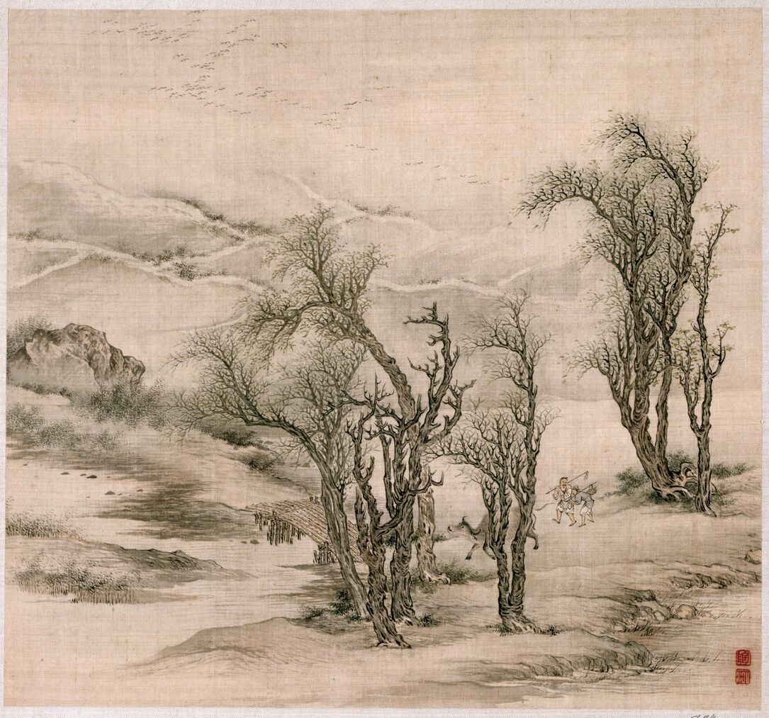 平林暮归图预览图