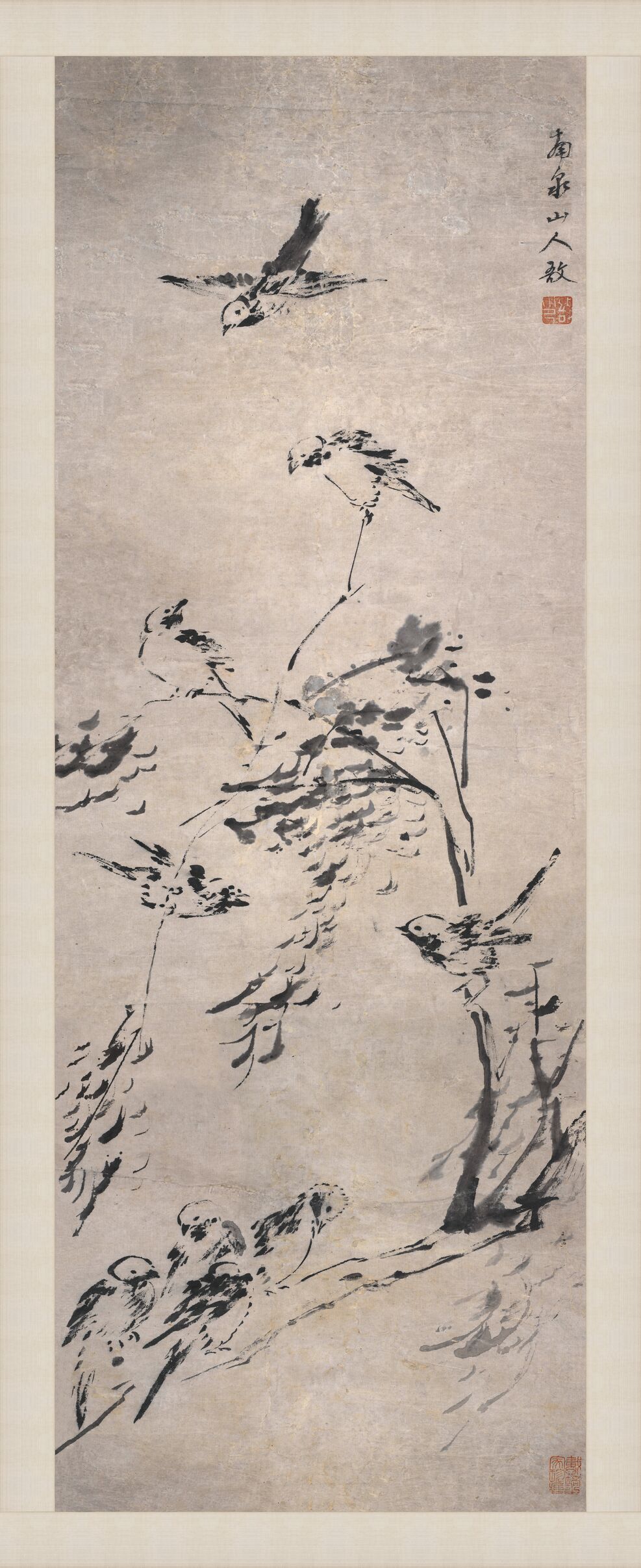 南泉小鸟图立轴预览图