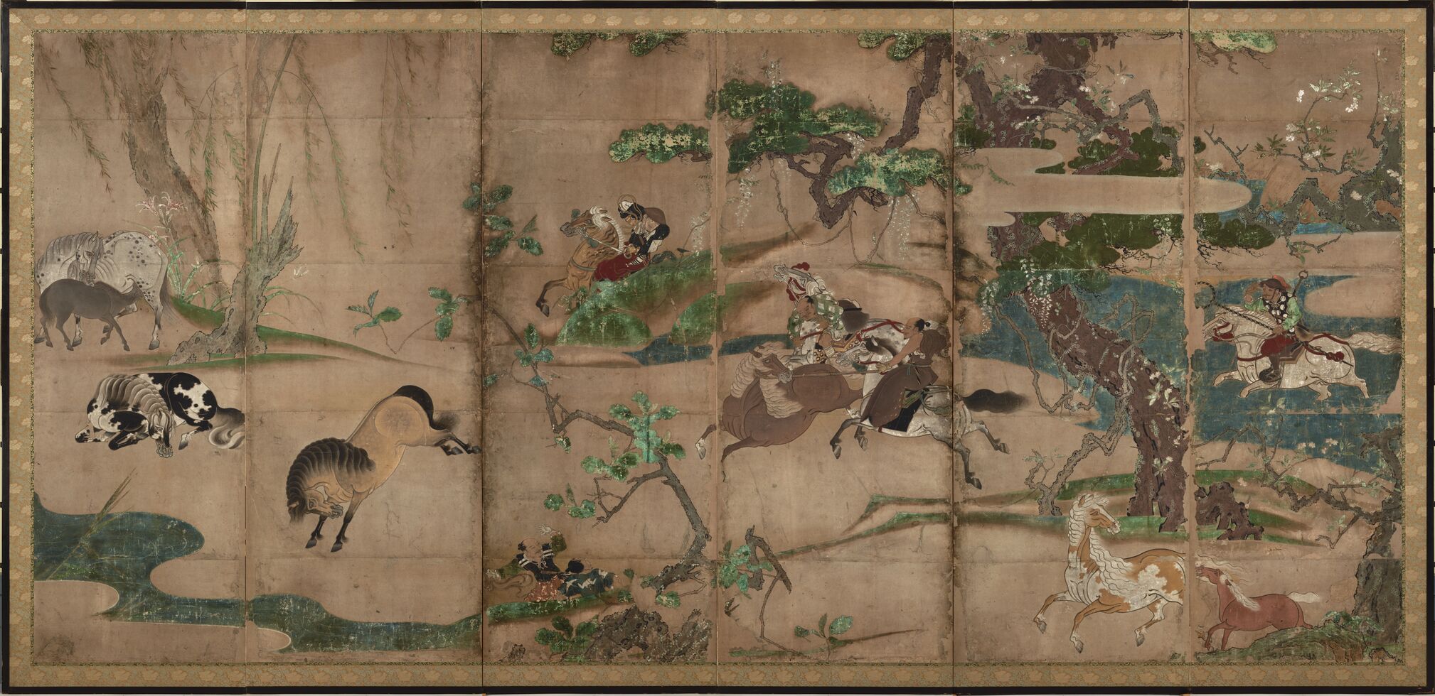 牧马图屏风第二屏缩略图