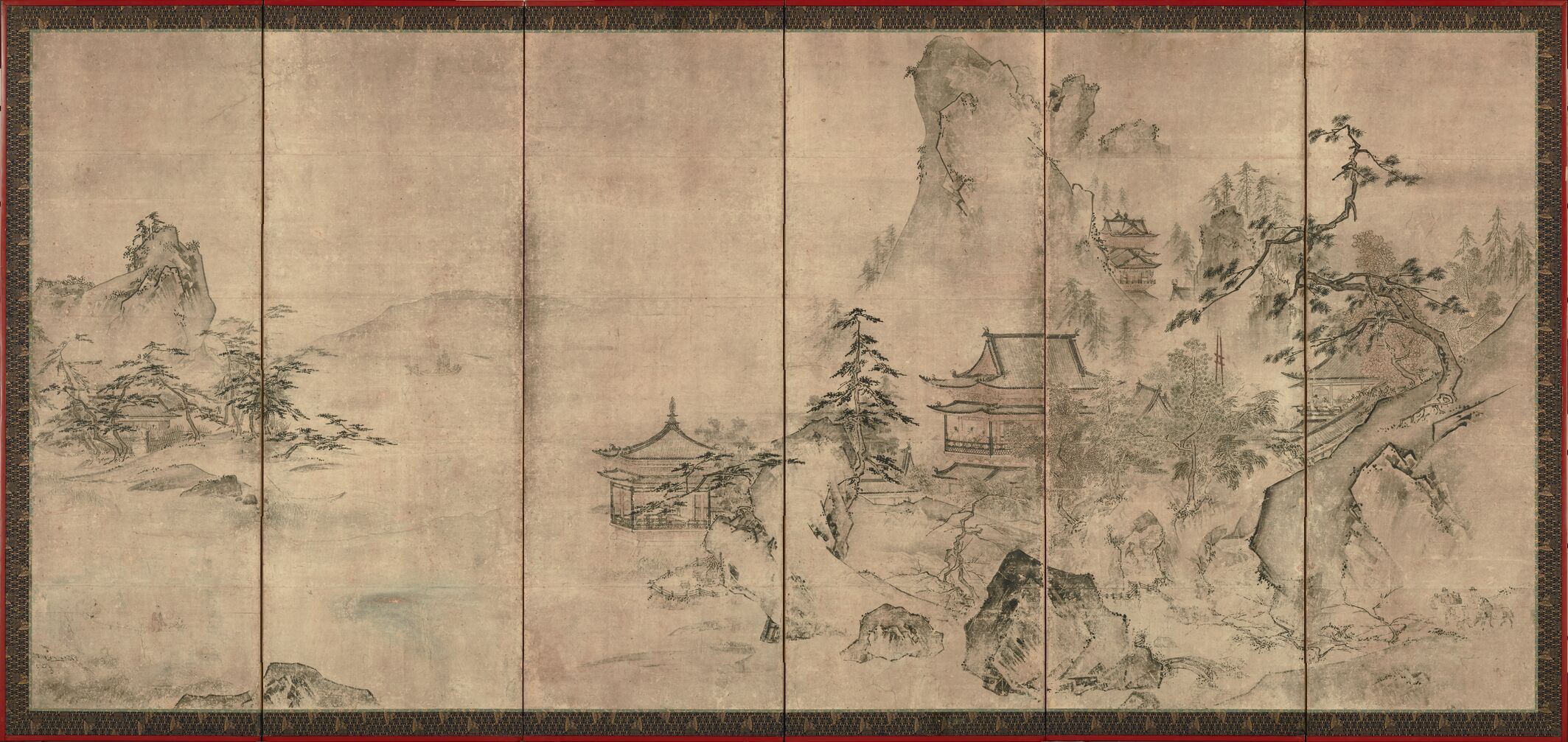 室町时代 周文 四季山水图屏风第4屏缩略图