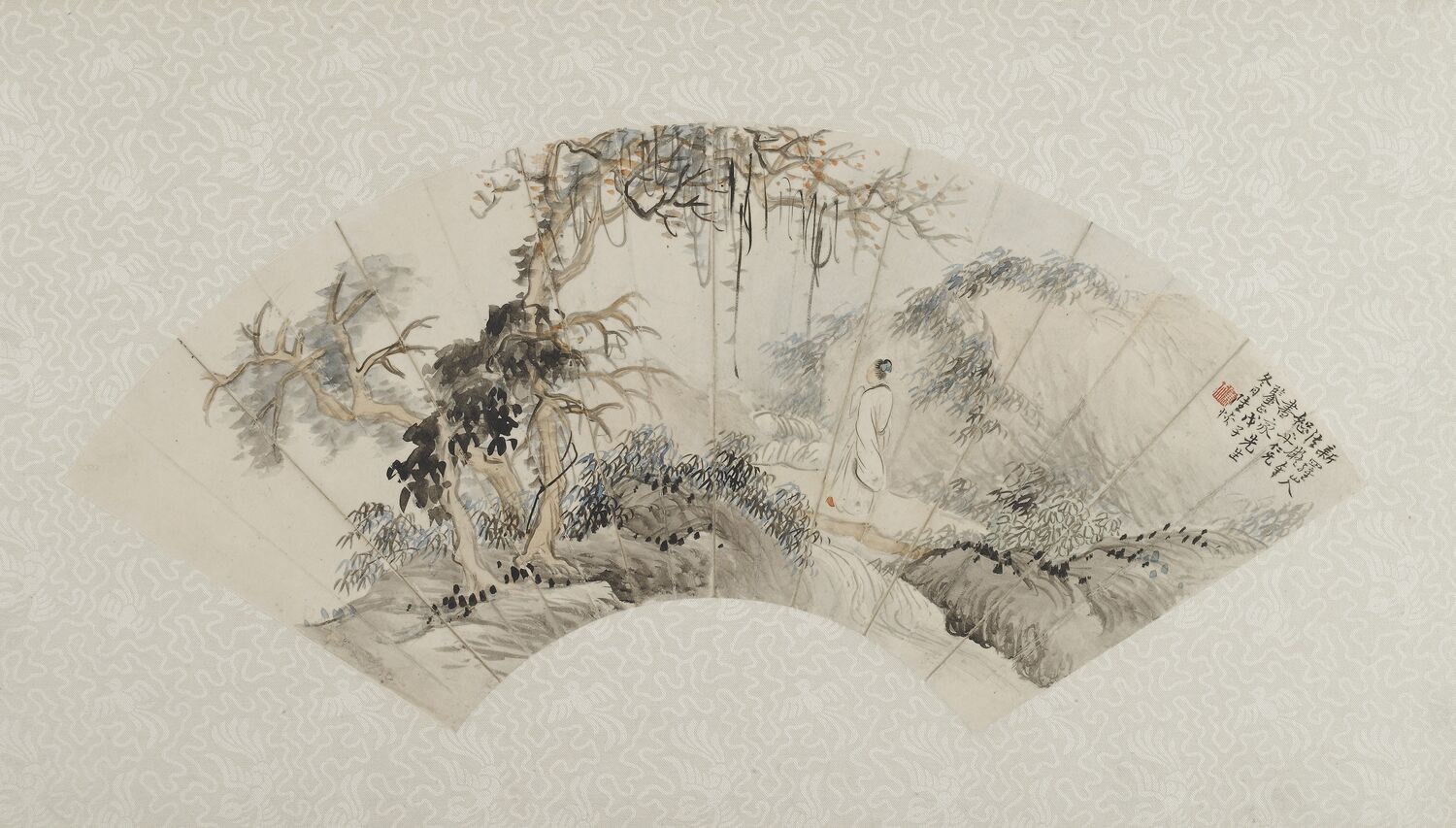 山水扇面预览图