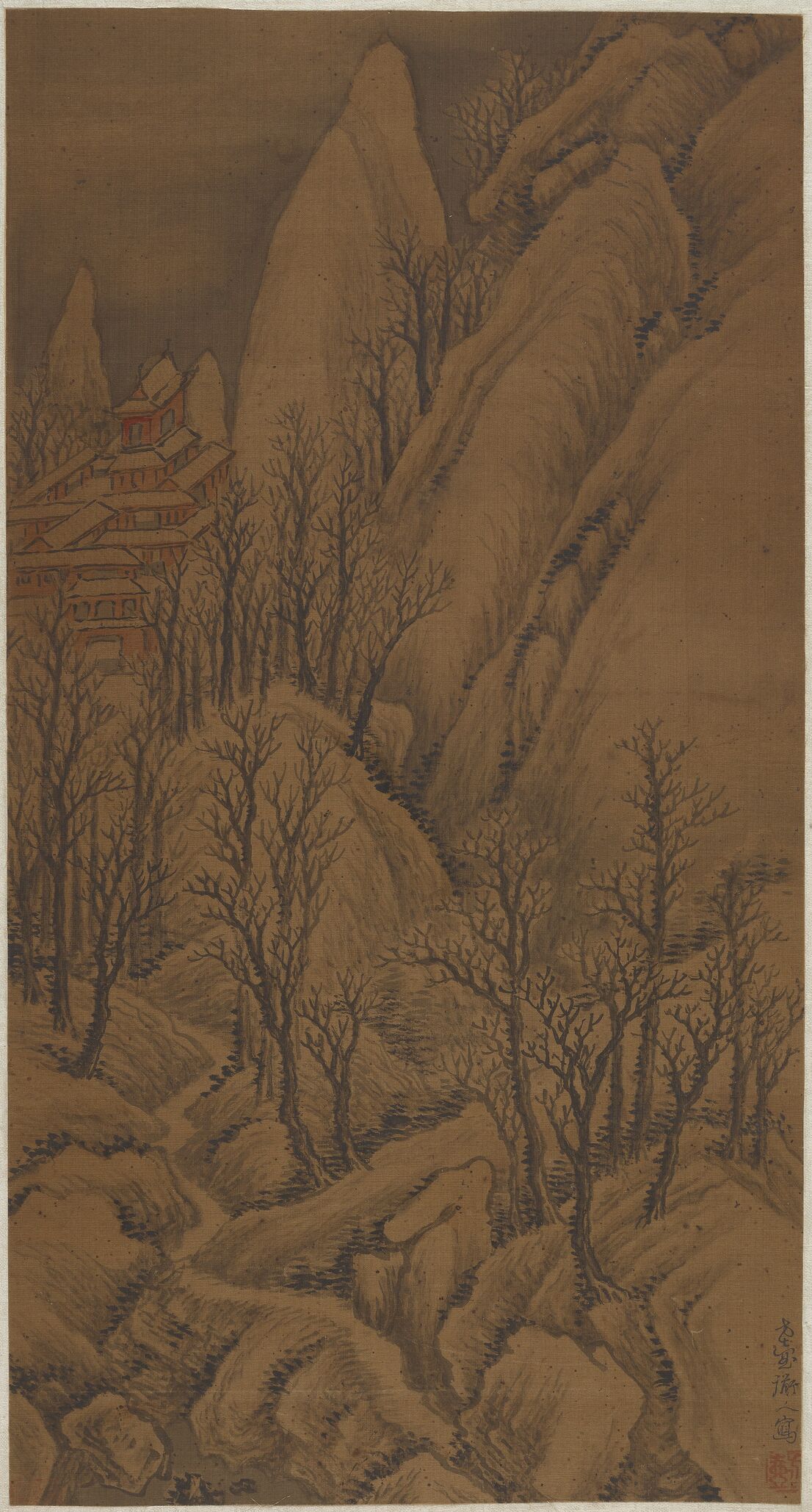 雪山道观图预览图