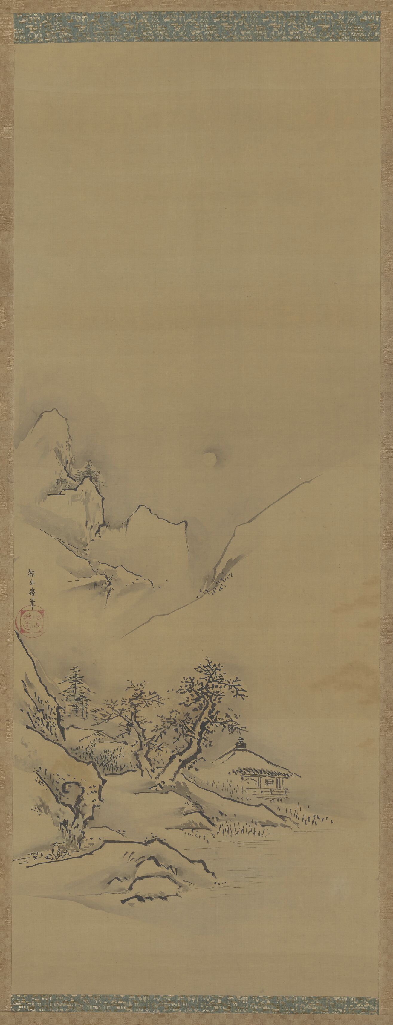 山荫日落图立轴预览图