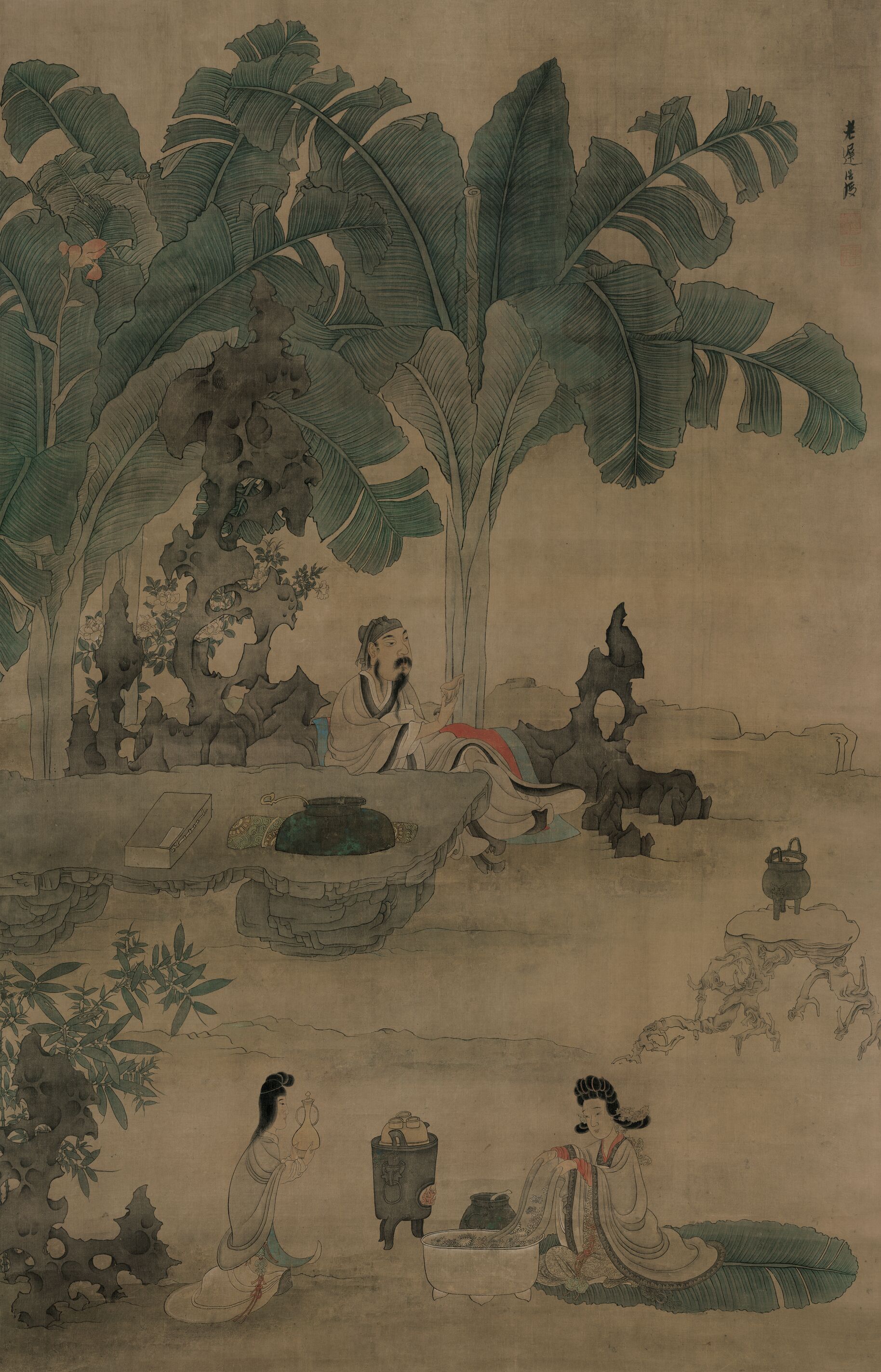 蕉林酌酒图预览图