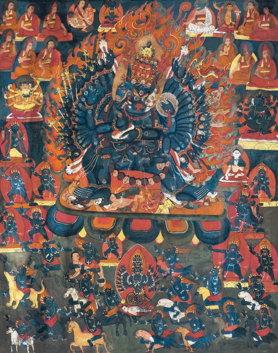 佛画 唐卡大威德金刚西藏格鲁派预览图