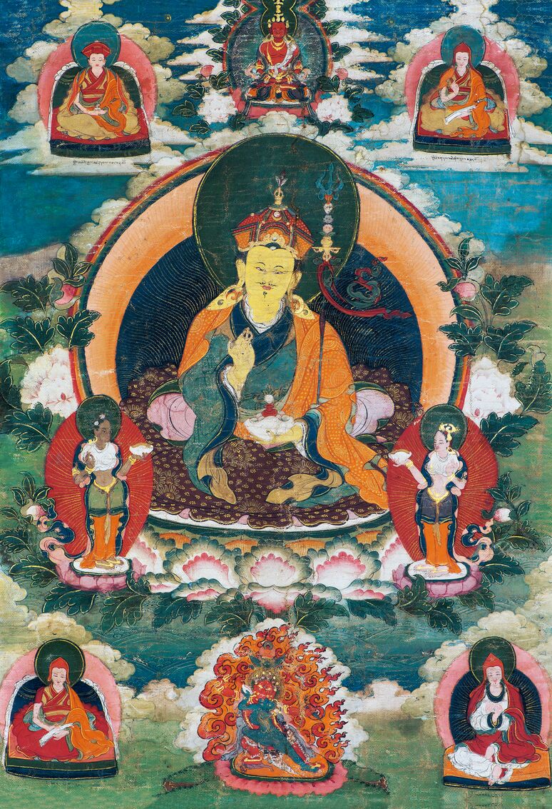 佛画 唐卡莲花生西藏宁玛派预览图