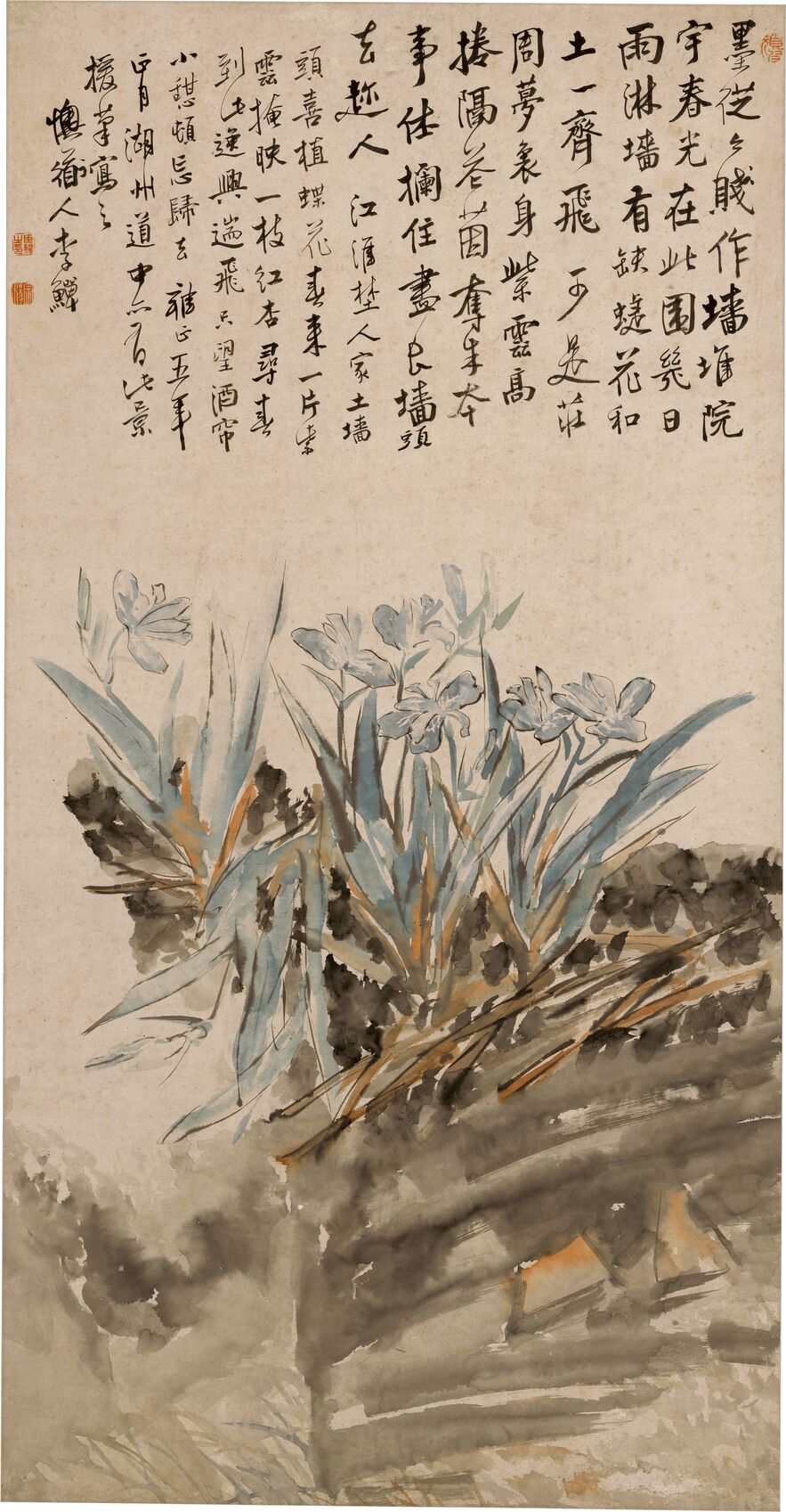 土墙蝶花图预览图