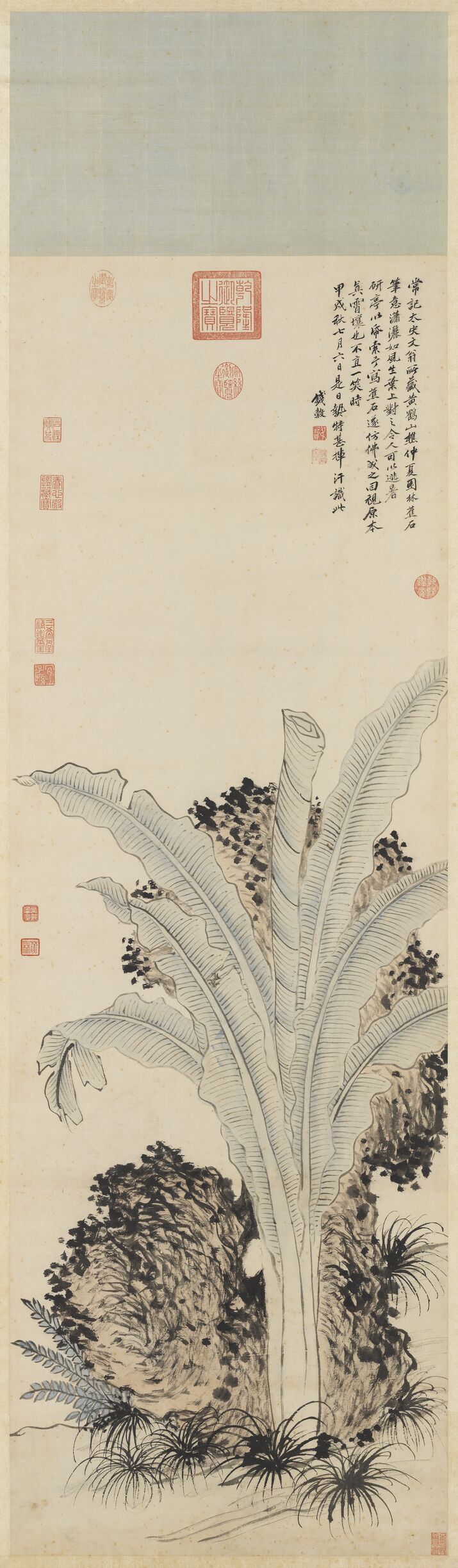 仿王蒙蕉石图预览图
