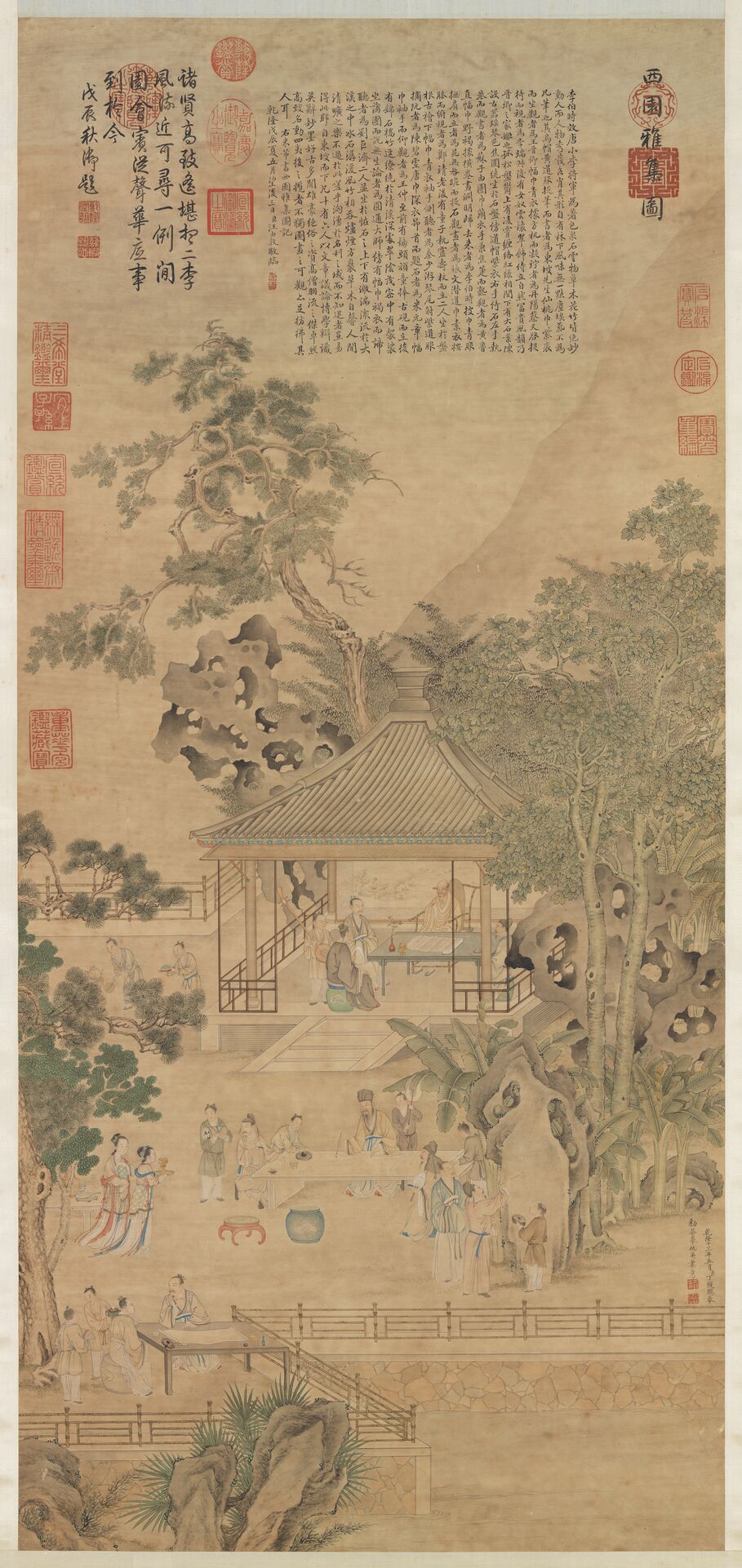 摹仇英西园雅集图预览图