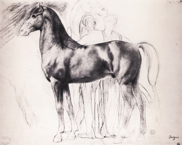 德加作品集-1861 - Etude pour Sémiramis construsiant Babylone Dessin Crayon noir sur estompe 26,7x34,8 cm缩略图