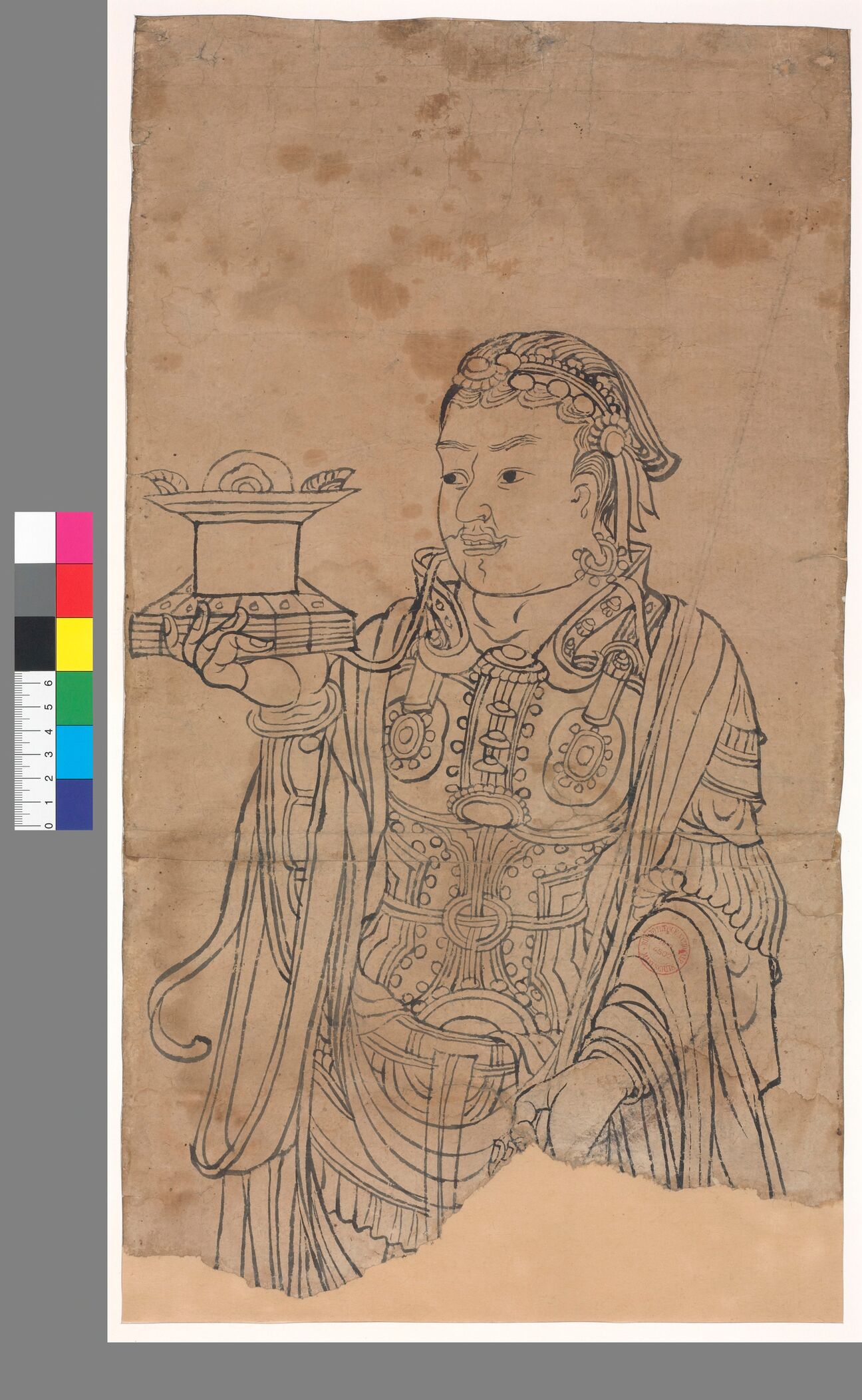 绘画P4518线描毗沙门天王像（34）缩略图