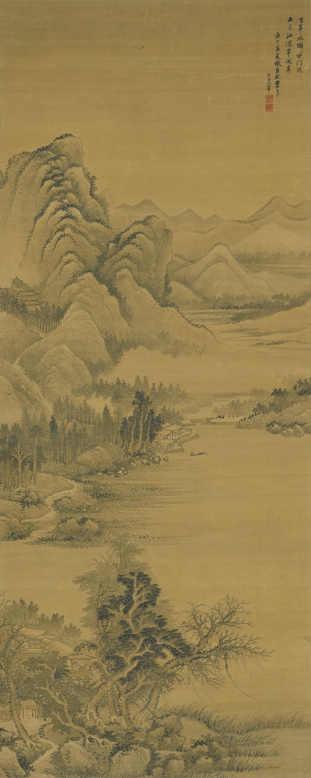 仿巨然山水预览图
