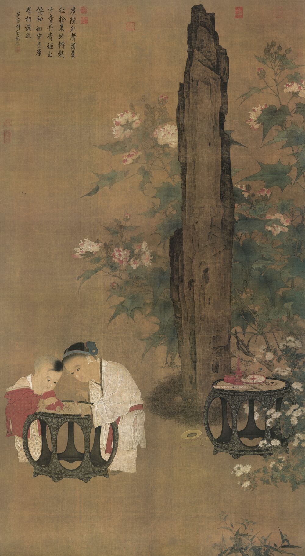 秋庭戏婴图预览图