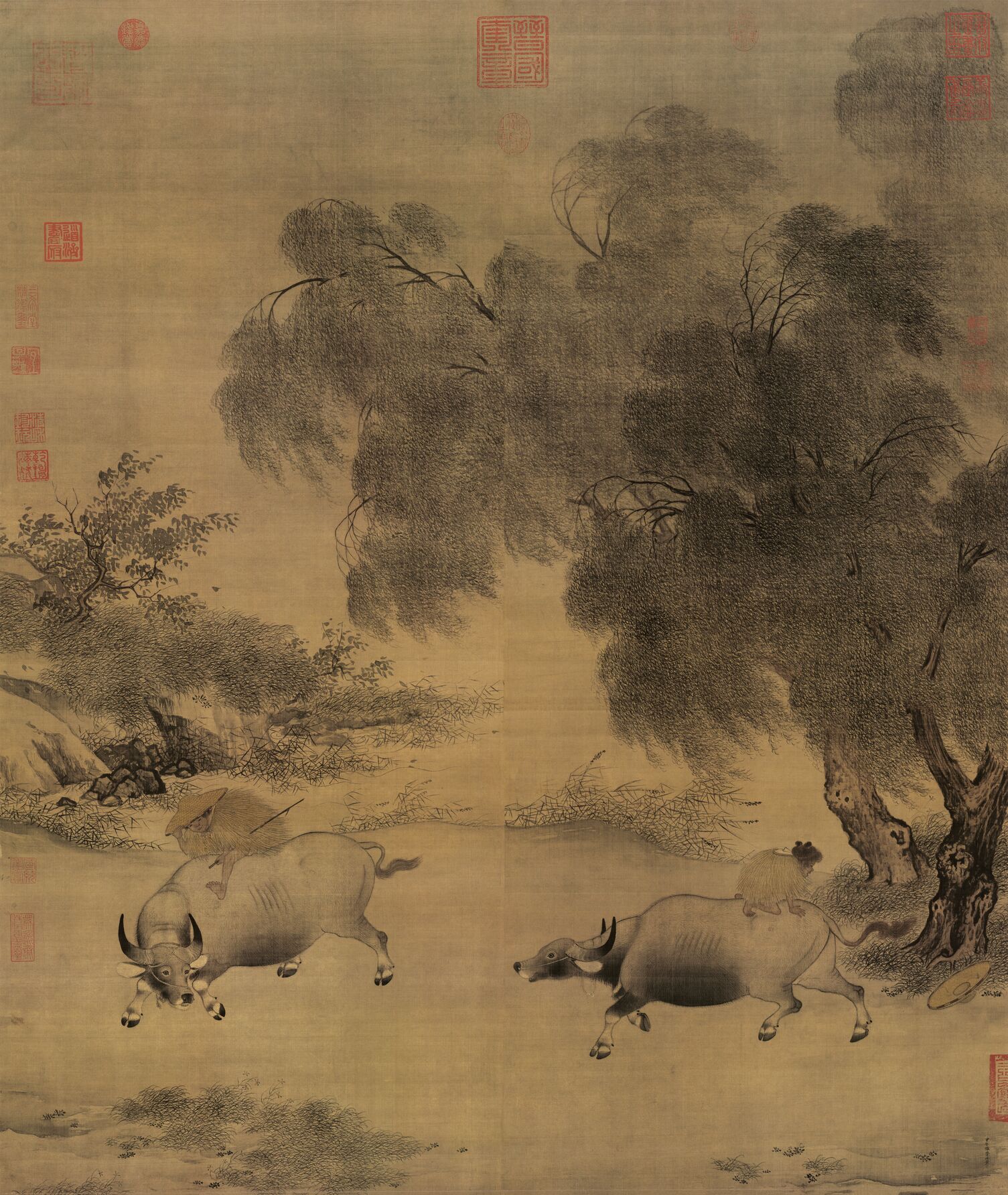 风雨归牧图预览图