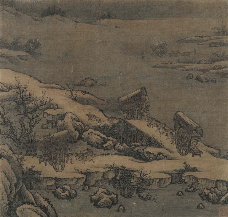 雪溪行旅图预览图