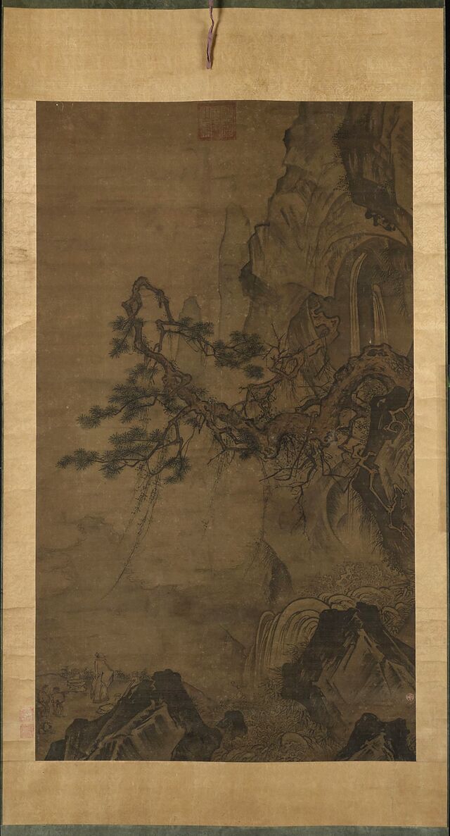 松石观瀑图预览图