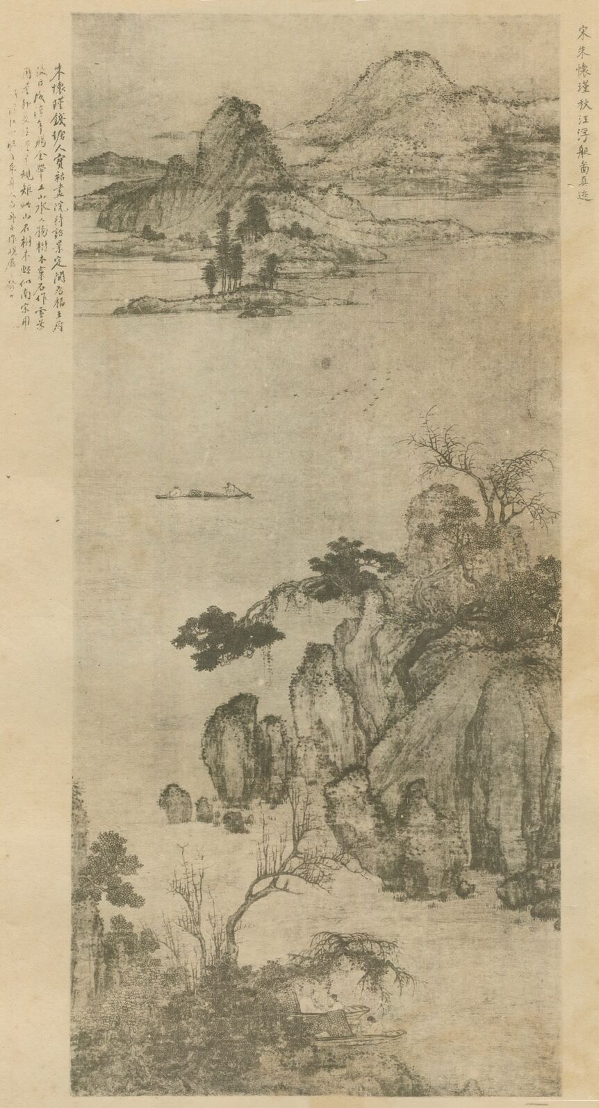 秋江浮艇图预览图