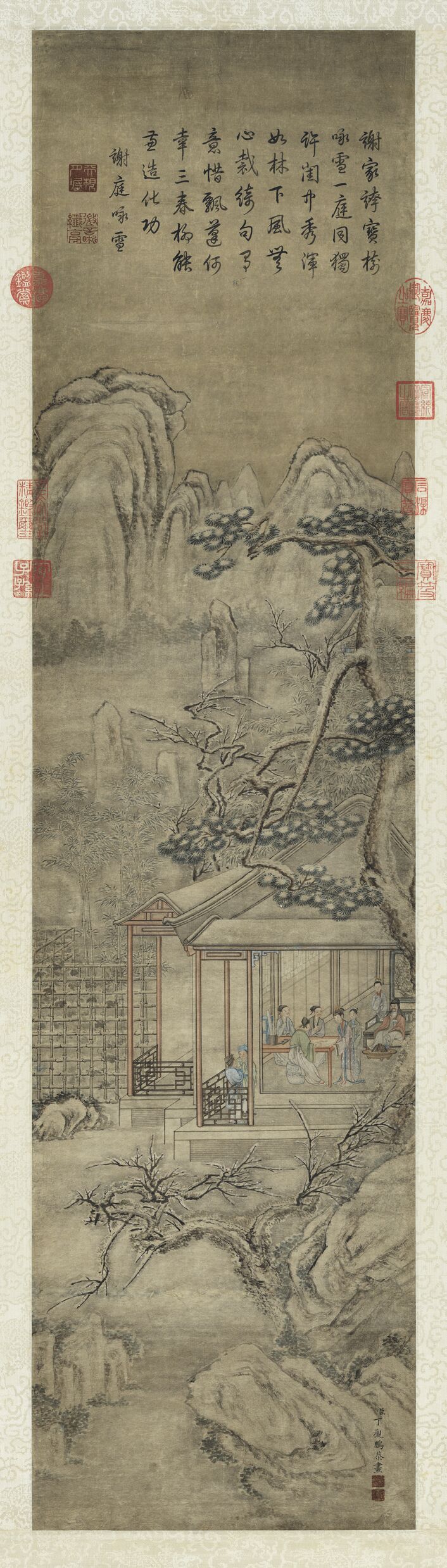 雪景人物事迹轴预览图