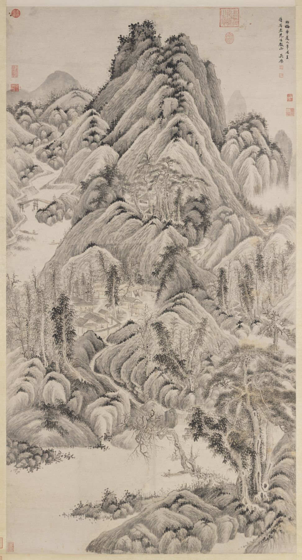 仿吴镇山水图预览图
