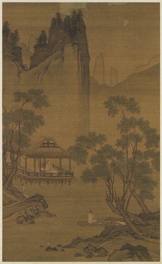 水亭清兴图轴预览图