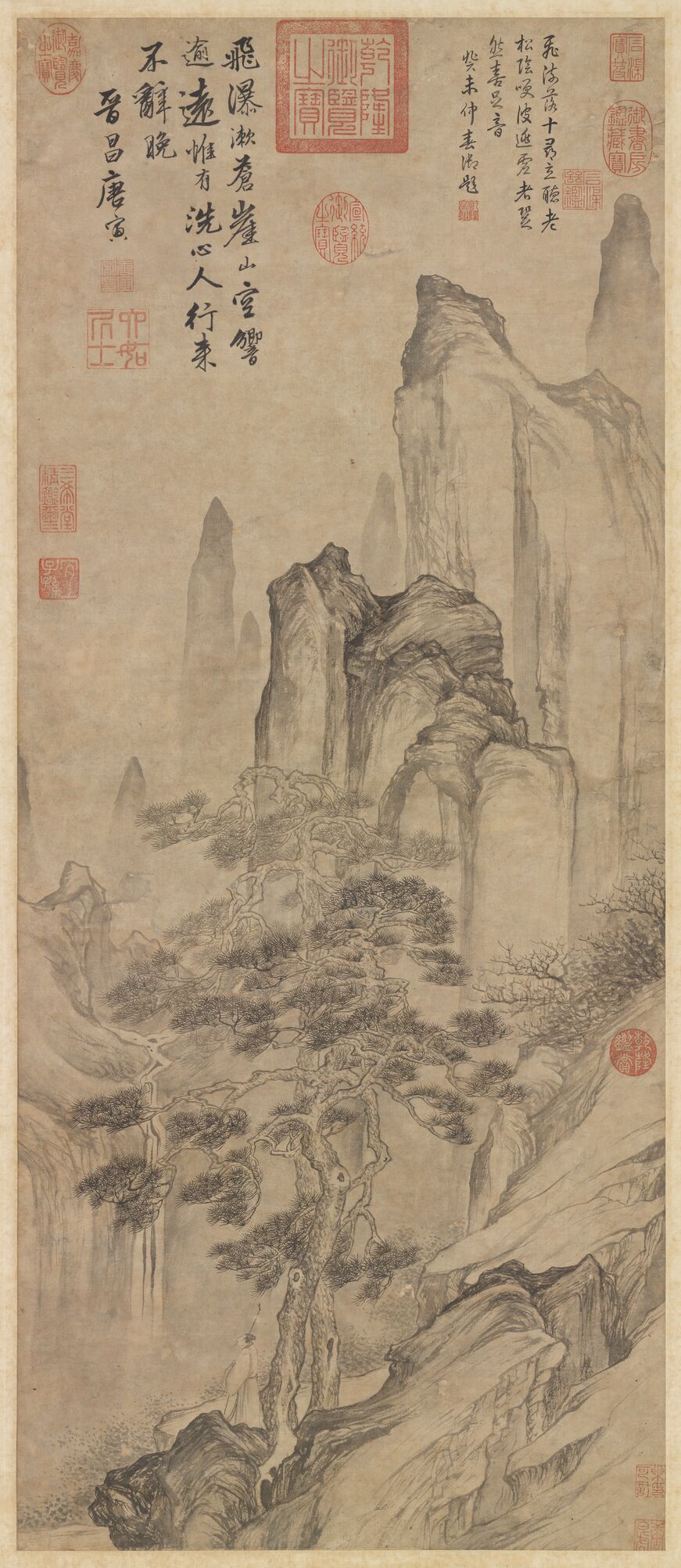 空山观瀑图预览图