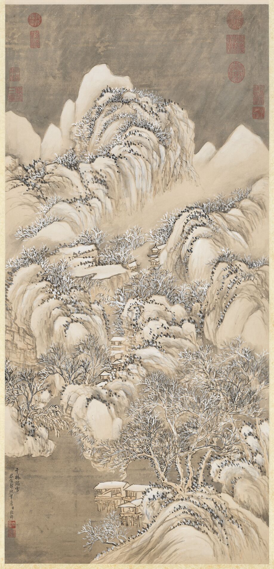 千林瑞雪轴预览图