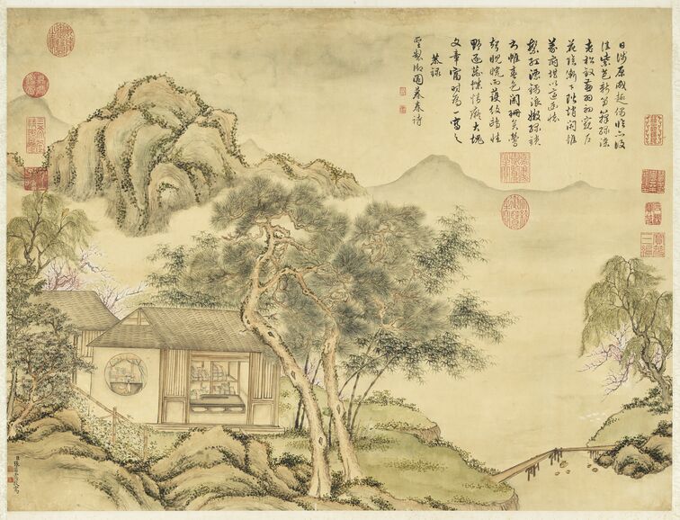 御园暮春诗轴预览图