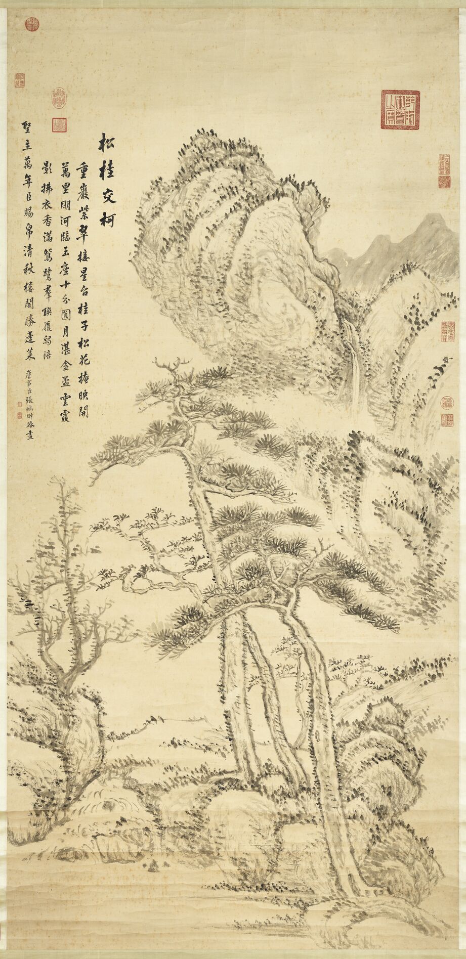 松桂交柯图轴预览图