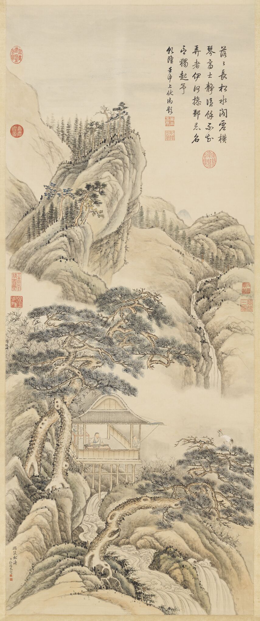 涧筑松涛图轴预览图