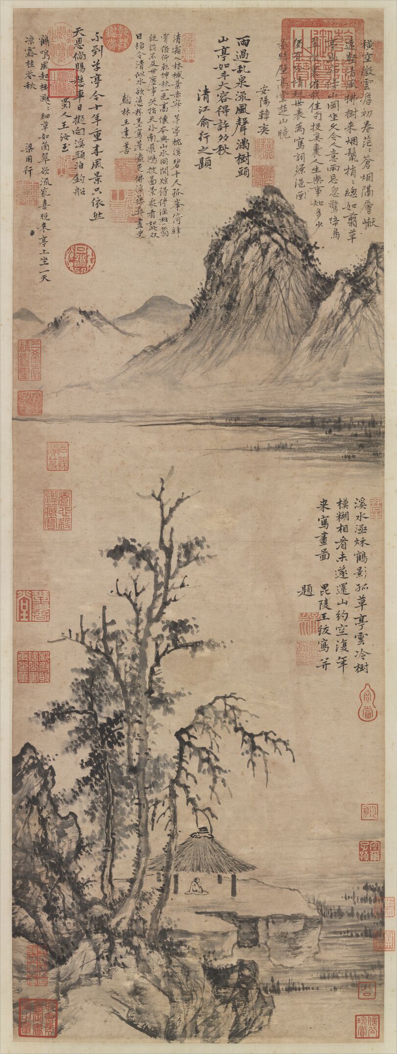 草亭烟树图预览图