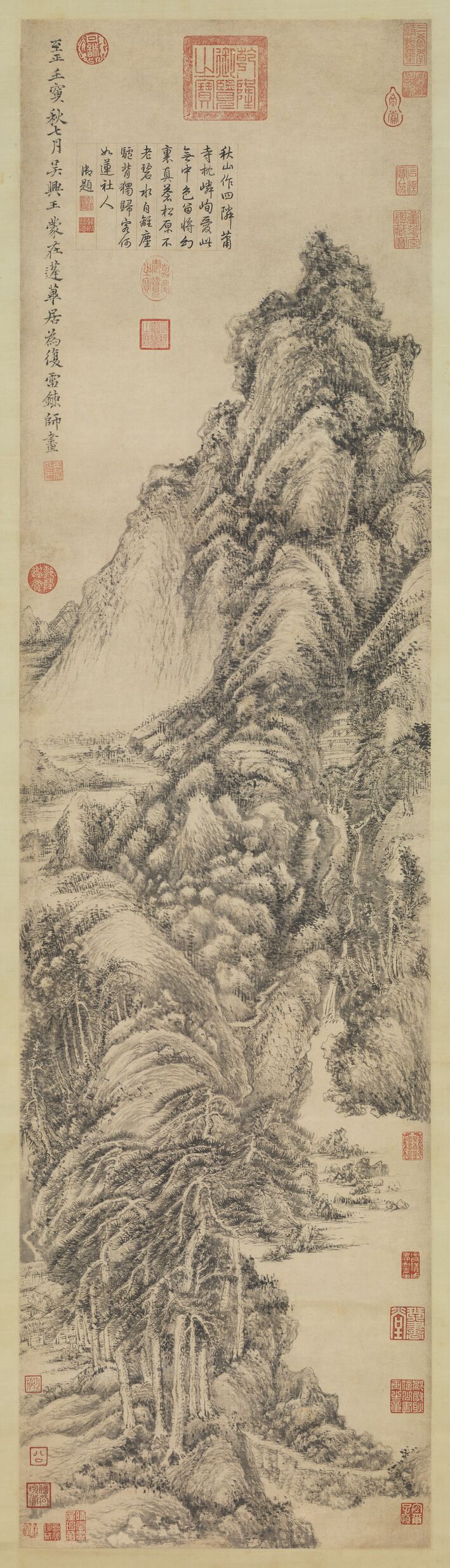 秋山萧寺图预览图