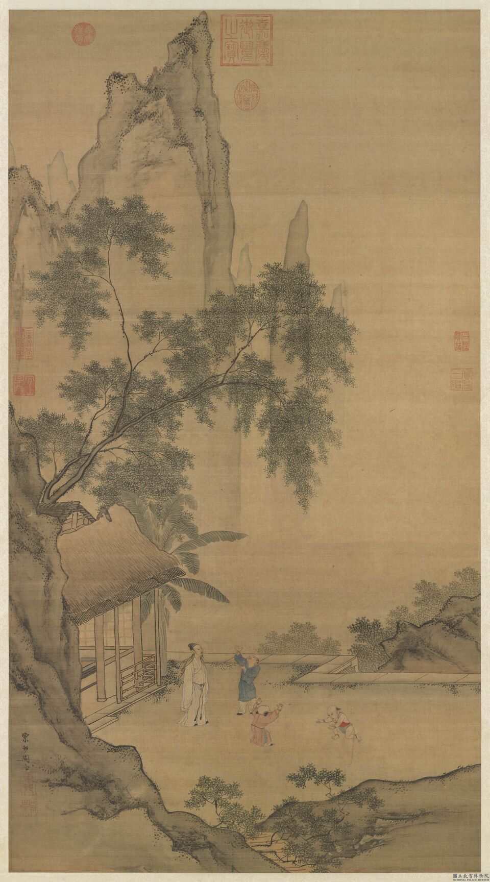 画闲看儿童捉柳花句意预览图