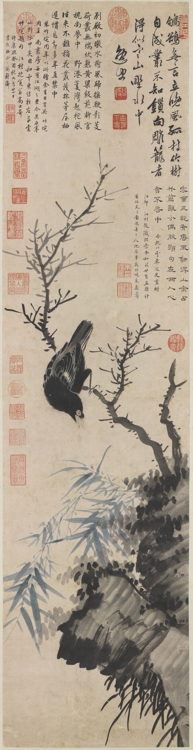 寒林鸲鹆图预览图