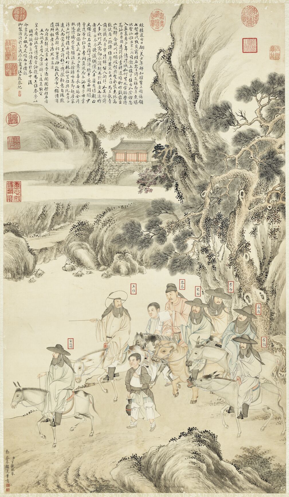 仿韩滉七才子过关图预览图