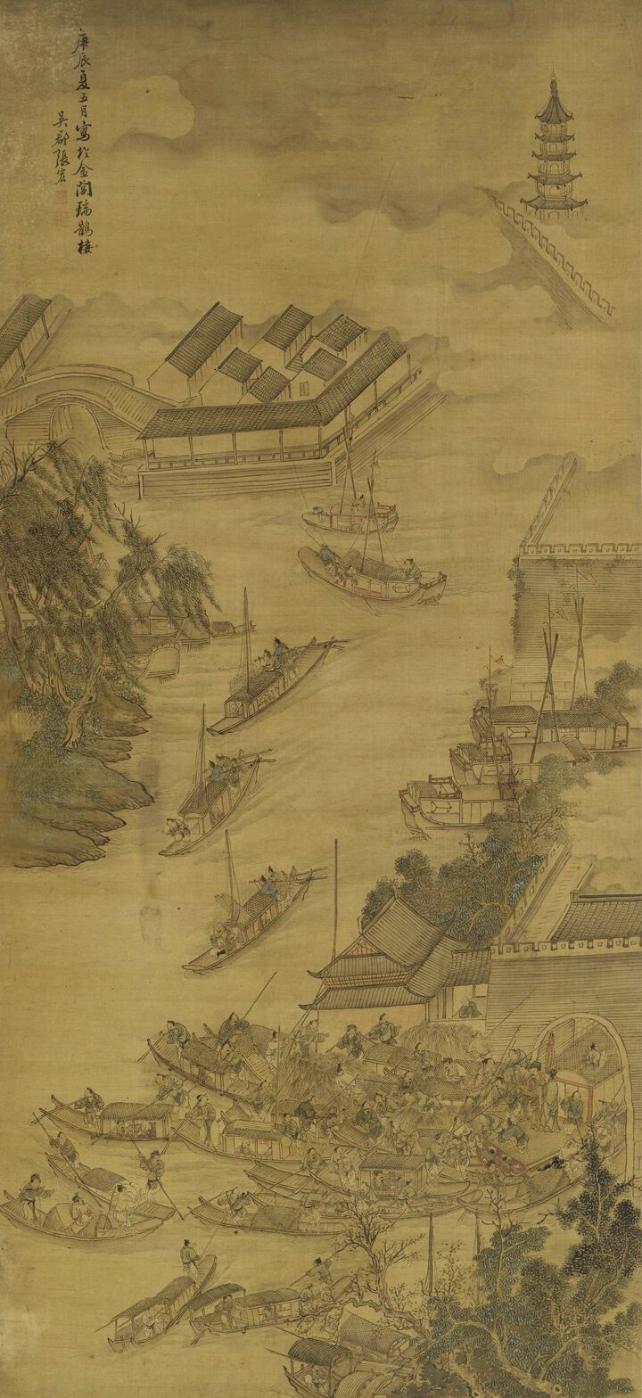 舟泊吴门图预览图
